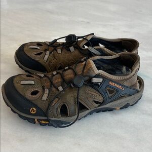 Merrell Men's Sz 9 All Out Blaze Sieve Brown Black Water Hiking Sandals